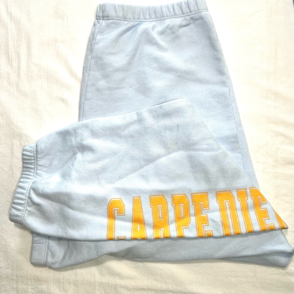Spiritual Gangster Light Blue Sweatpants joggers Carpe Diem L or XL NWT - Picture 7 of 8